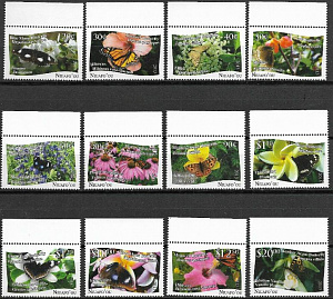 Ниуафоу, 2013, Бабочки и Цветы, 12 марок